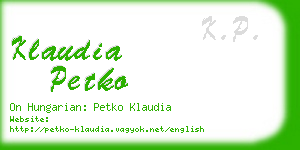 klaudia petko business card